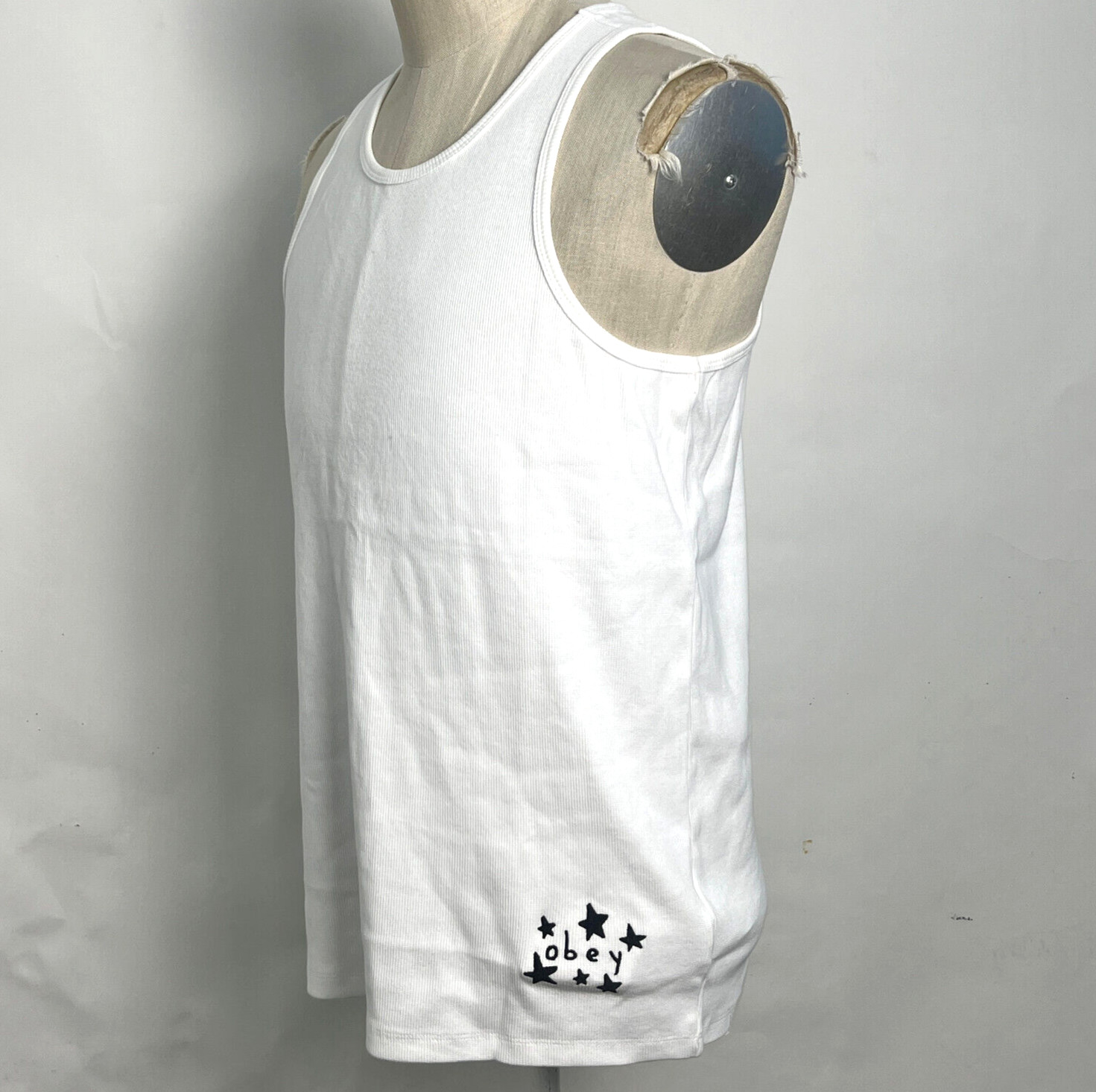 Obey Men's Ribbed Tank Top Bubble White Size M NEW Stars Shepard Fairey gallery