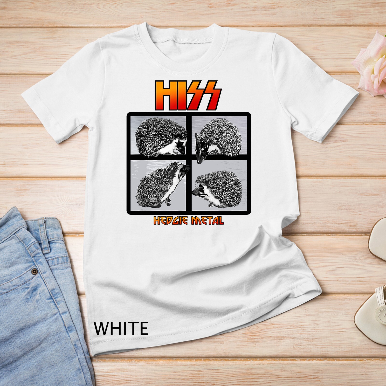 HISS – Hedgie Metal A Hedgehog Hard Rock Band Graphic Unisex T-shirt