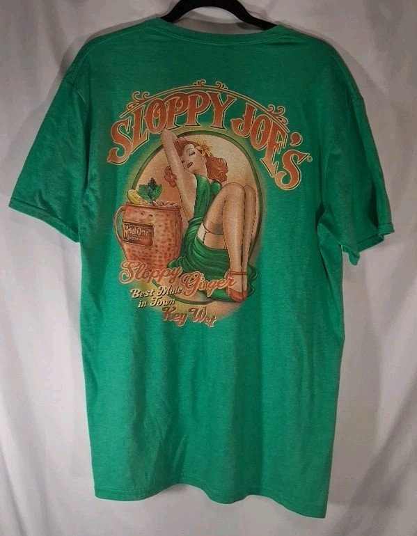 Large Sloppy Joe's Sloppy Ginger Best Mule In Town Key West Green T-Shirt gallery