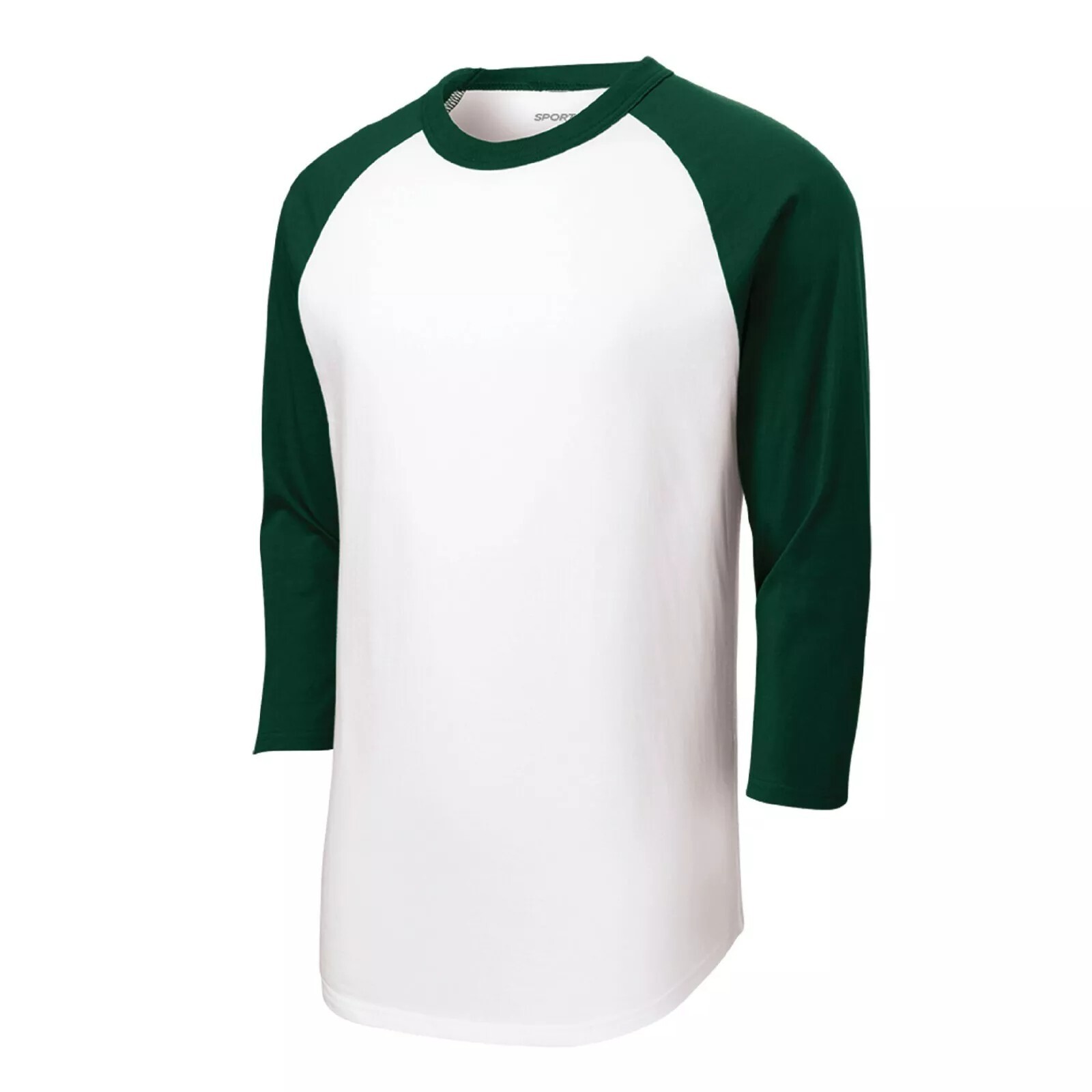 Sport-Tek Mens 100% Cotton Raglan 3/4 Sleeve Colorblock Baseball T-Shirt M-T200 gallery
