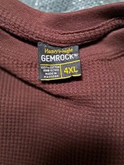 Gemrock Heavyweight Waffle Knit Thermal Long Sleeve Shirt Brown Cotton 4XL Men