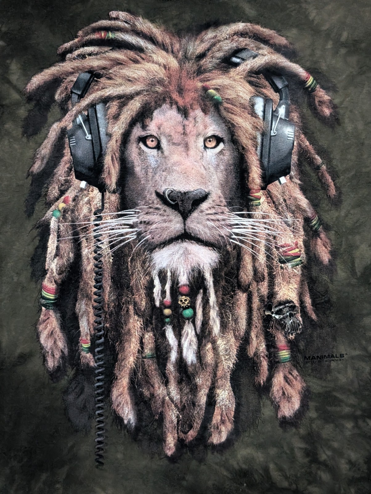 The Mountain Men's T-shirt Green Manimals DJ Lion Retired Logo XL #2904 NWOT gallery