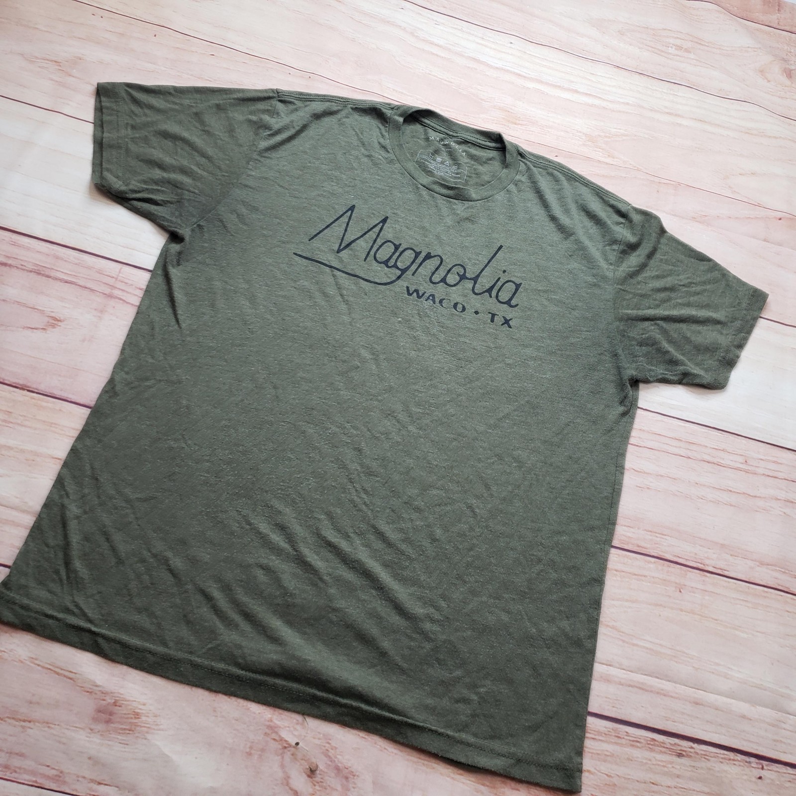 Magnolia Shirt Mens Large Green Polyester Cotton Rayon Tagless Lightweight gallery