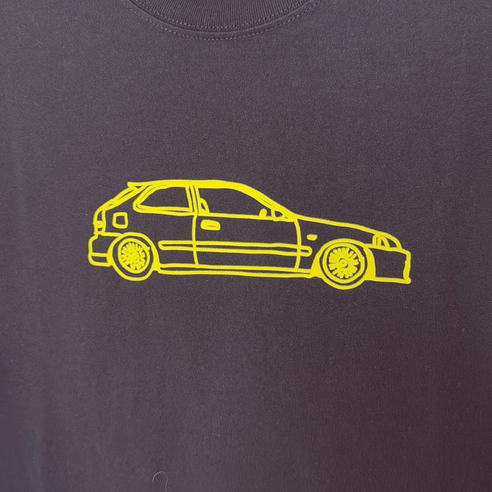 NEW- Market- Honda Civic type R EK-mens graphic tee- black w/ yellow Size Small gallery
