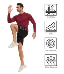 Kinglaman 7 Pack Men Dry Fit Workout Long Sleeve Athletic Gym UPF SPF UV Sun …