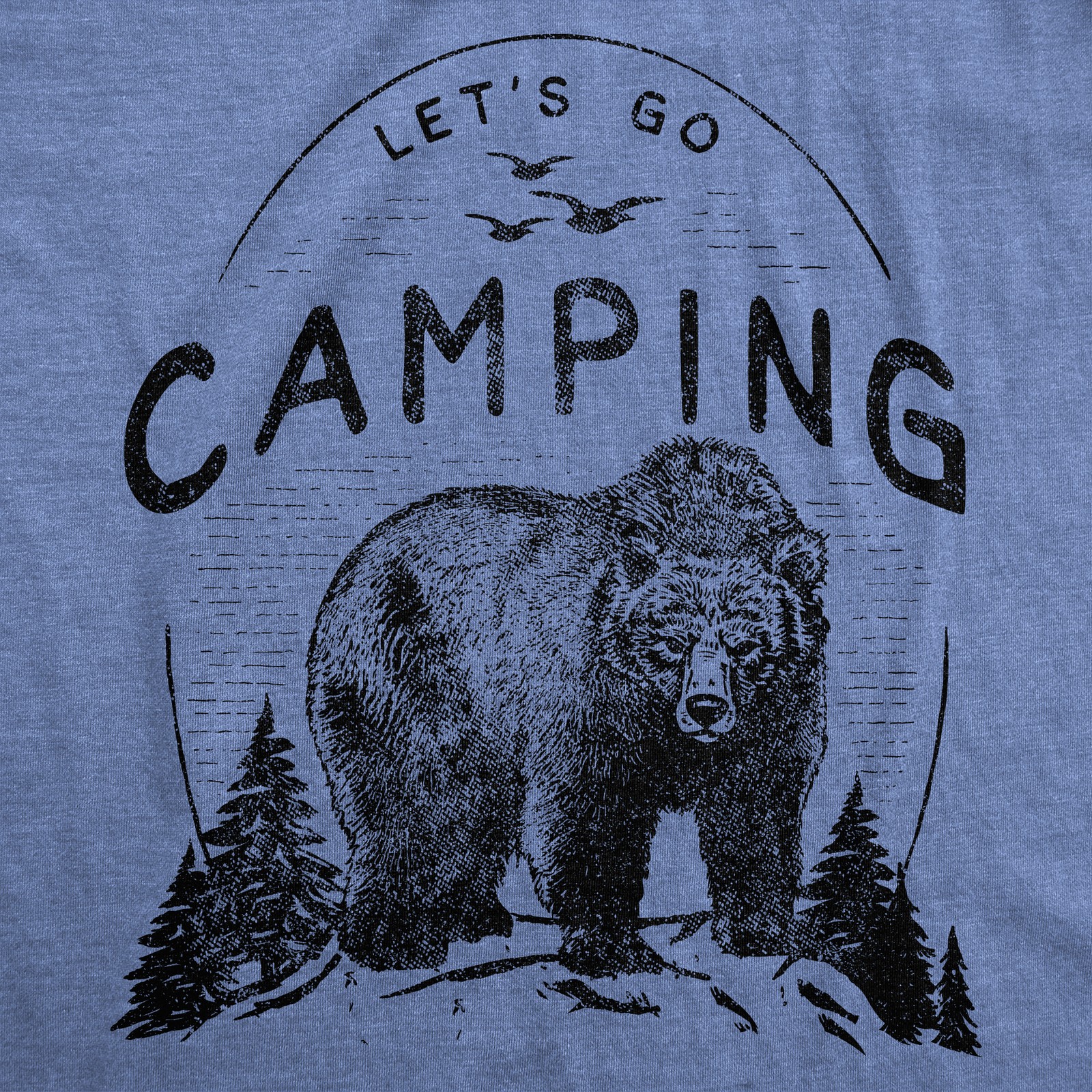 Mens Lets Go Camping T Shirt Funny Bear Outdoors Hiking Vintage Novelty Tee gallery