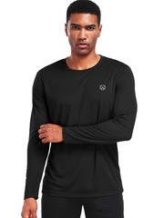 Men’s Workout Long Sleeve Running Shirts Mesh Fishing Hiking T-Shirts,5618,Bl…