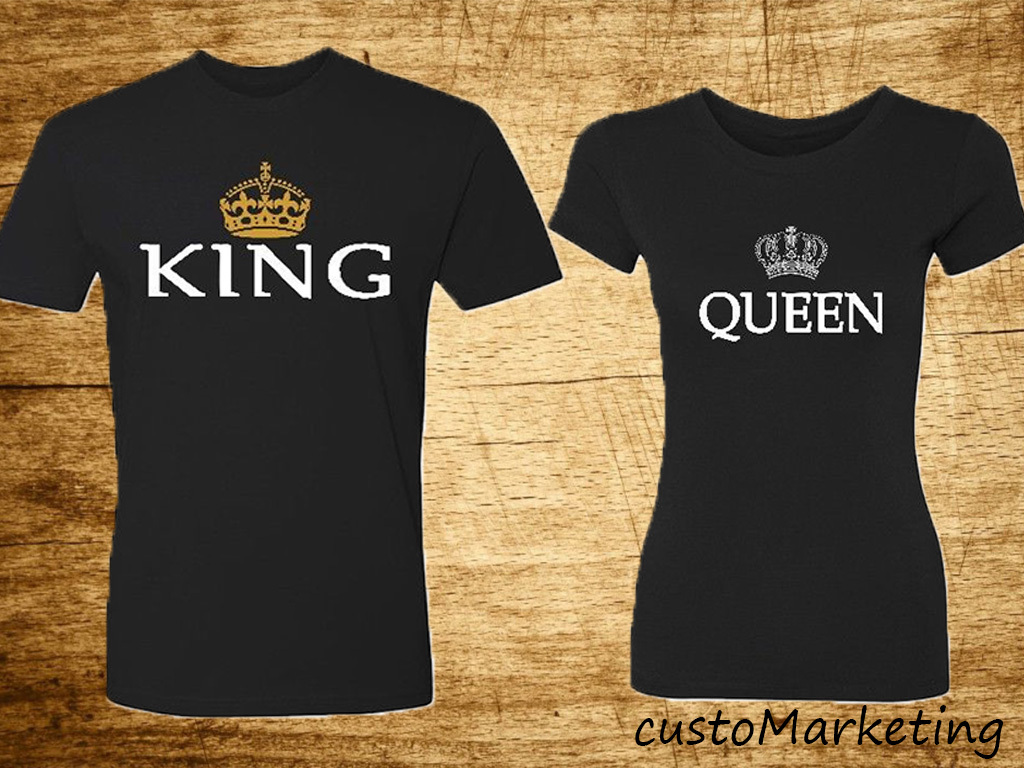 King & Queen Couple Matching T-shirts Princess Princess the Best Couple Black gallery