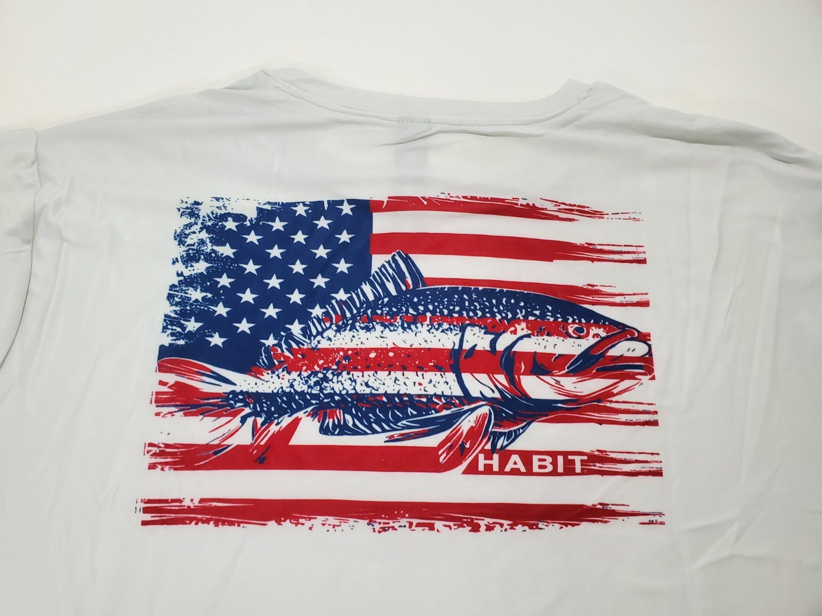 Habit Crooked Elm Graphic Tee Shirt Mens XL Gray USA FLAG Long Sleeve NWT gallery