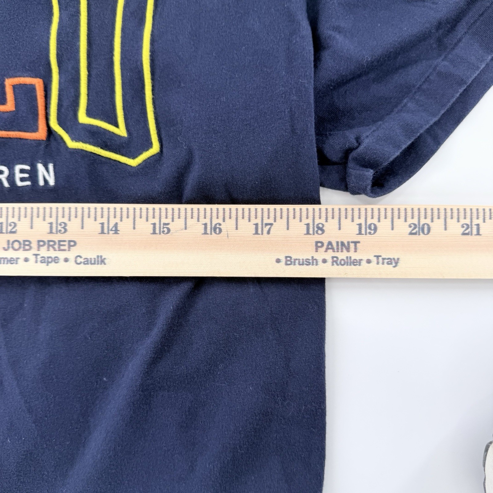 Polo Ralph Lauren Navy Blue Multi Color Logo T-Shirt Mens Classic Fit Small gallery