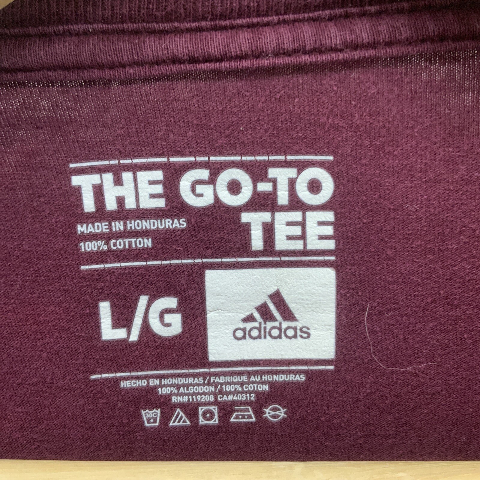 Adidas The Go To Tee Mens Sz L Red Maroon Athletic Logo gallery