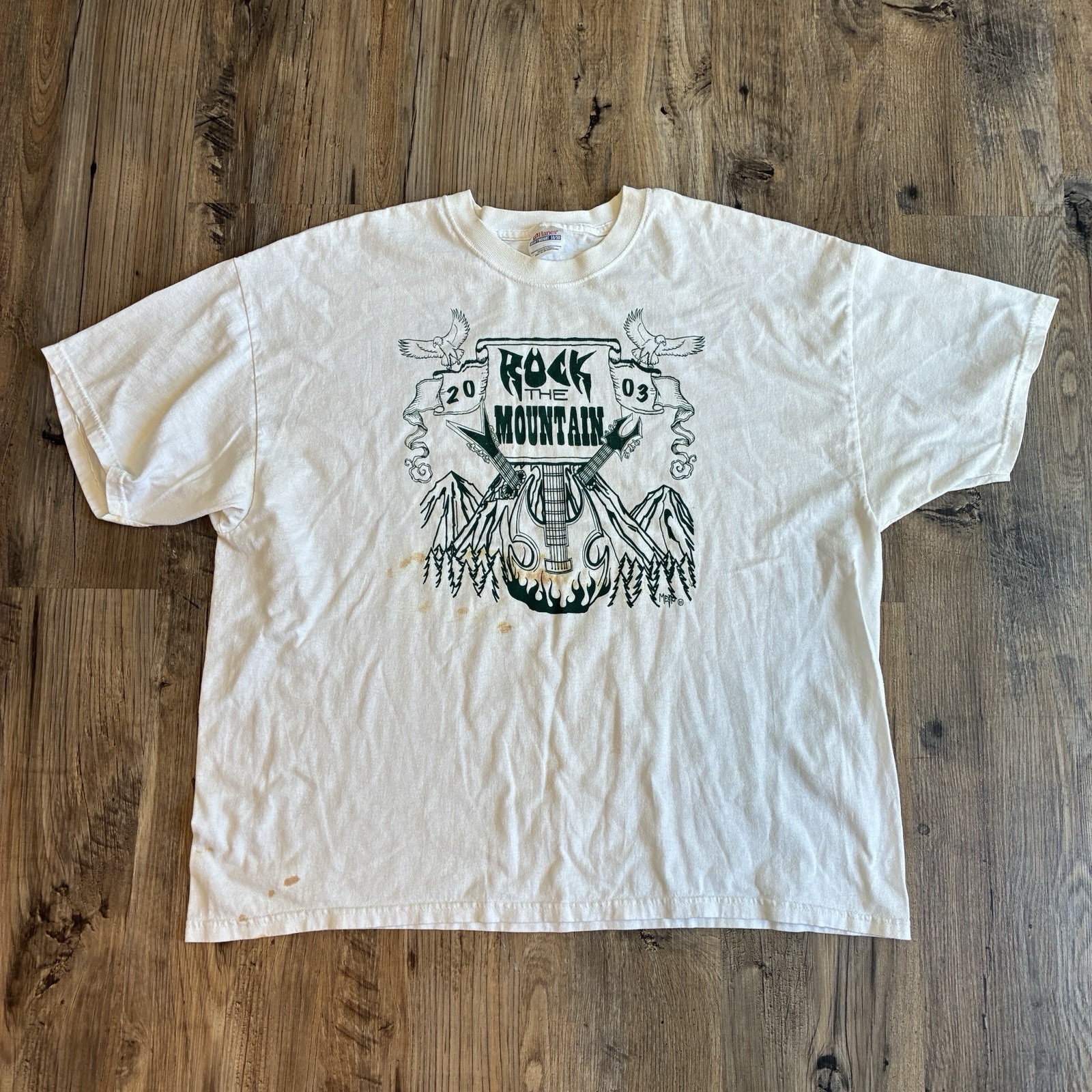 Hanes Heavyweight 50/50 2003 White Rock the Mountain Graphic T-Shirt Men’s XL