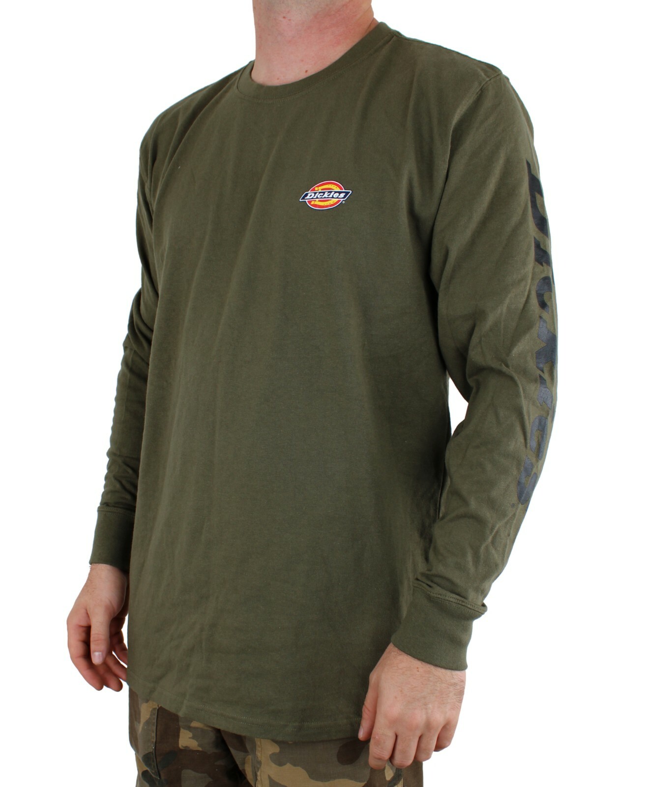 Dickies Men's T-Shirt Long Sleeve Logo Print Heavyweight Crew Neck 100% Cotton gallery