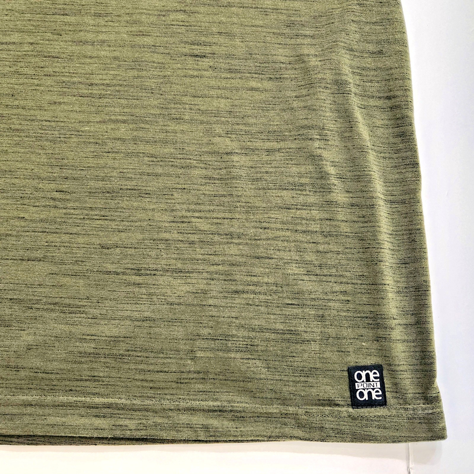 ONE POINT ONE Mens XL Heather Green Faux Zip Pocket Tee T-Shirt Crew Neck NWT gallery