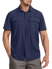 UPF 50+ Sun Shirt Quick Dry Cool Hiking Shirt Short Sleeve Outdoor Casual Work T