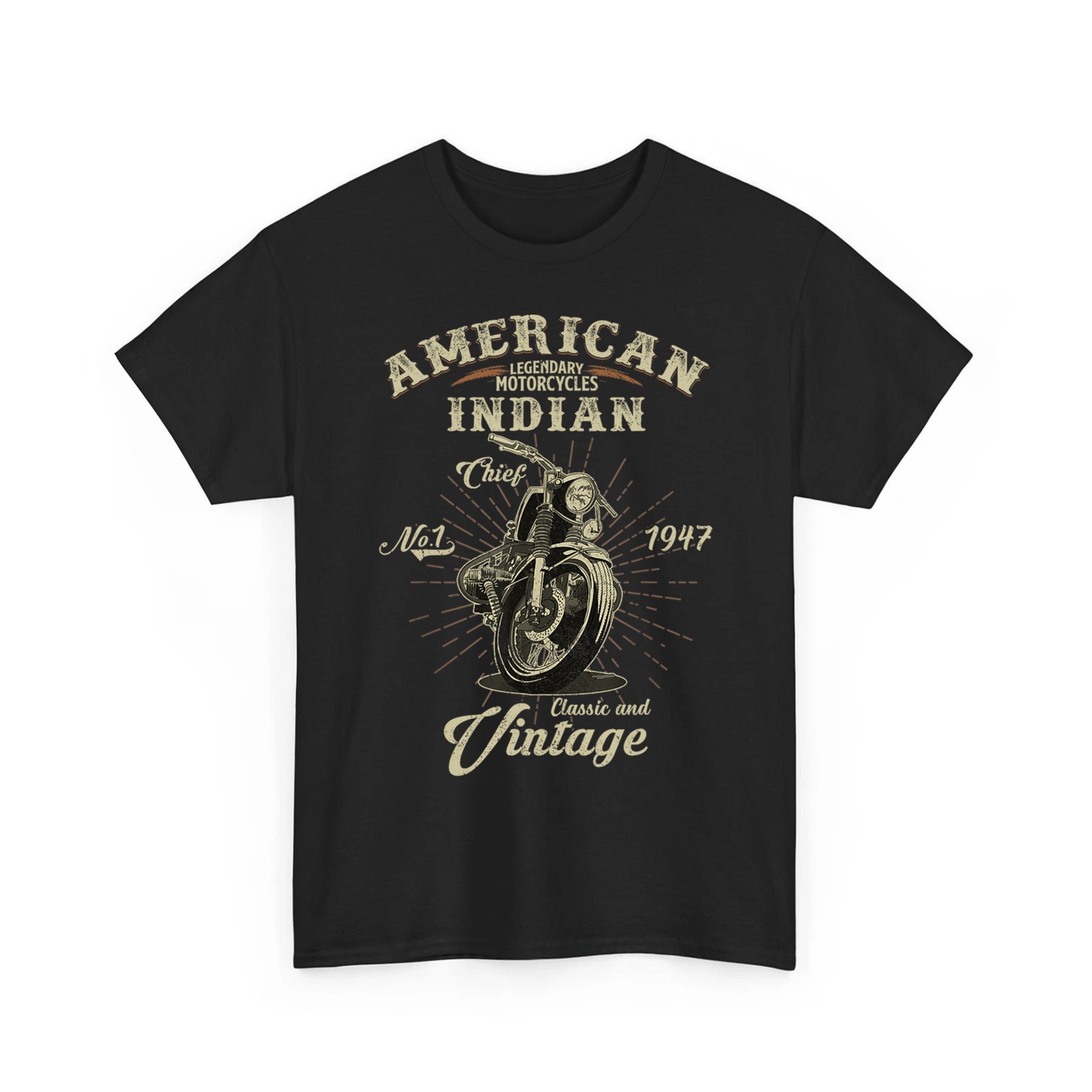 Retro American Motorcycle Indian For Old Biker Vintage Gift T-Shirt gallery