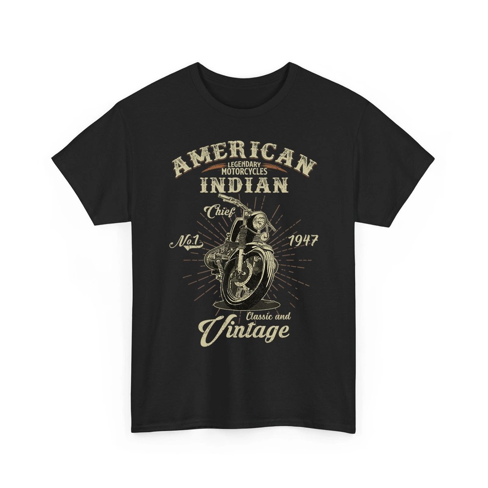 Retro American Motorcycle Indian For Old Biker Vintage Gift T-Shirt