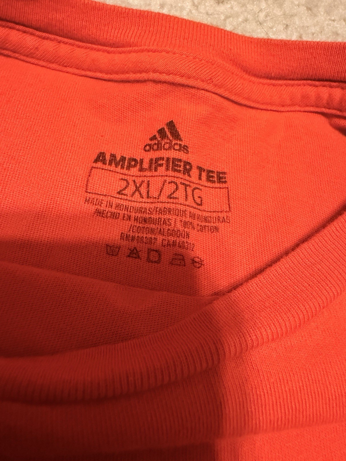 Adidas Amplifier Tee Long Sleeve Shirt Mens 2XL Orange Crew Neck Cotton Gym gallery