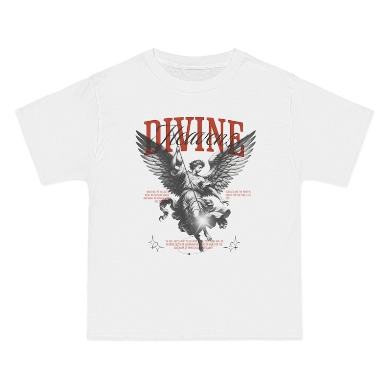Divine Heaven Angel Shirt, Christian Angel Graphic Tee, Biblical Verse Shirt, Fa