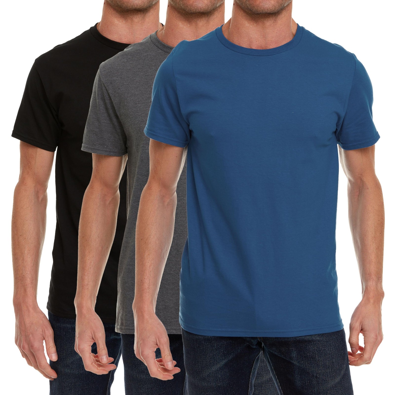 BILLIONHATS 12 Pack Plus Size Men Cotton T-Shirt Bulk Big Tall Short Sleeve gallery