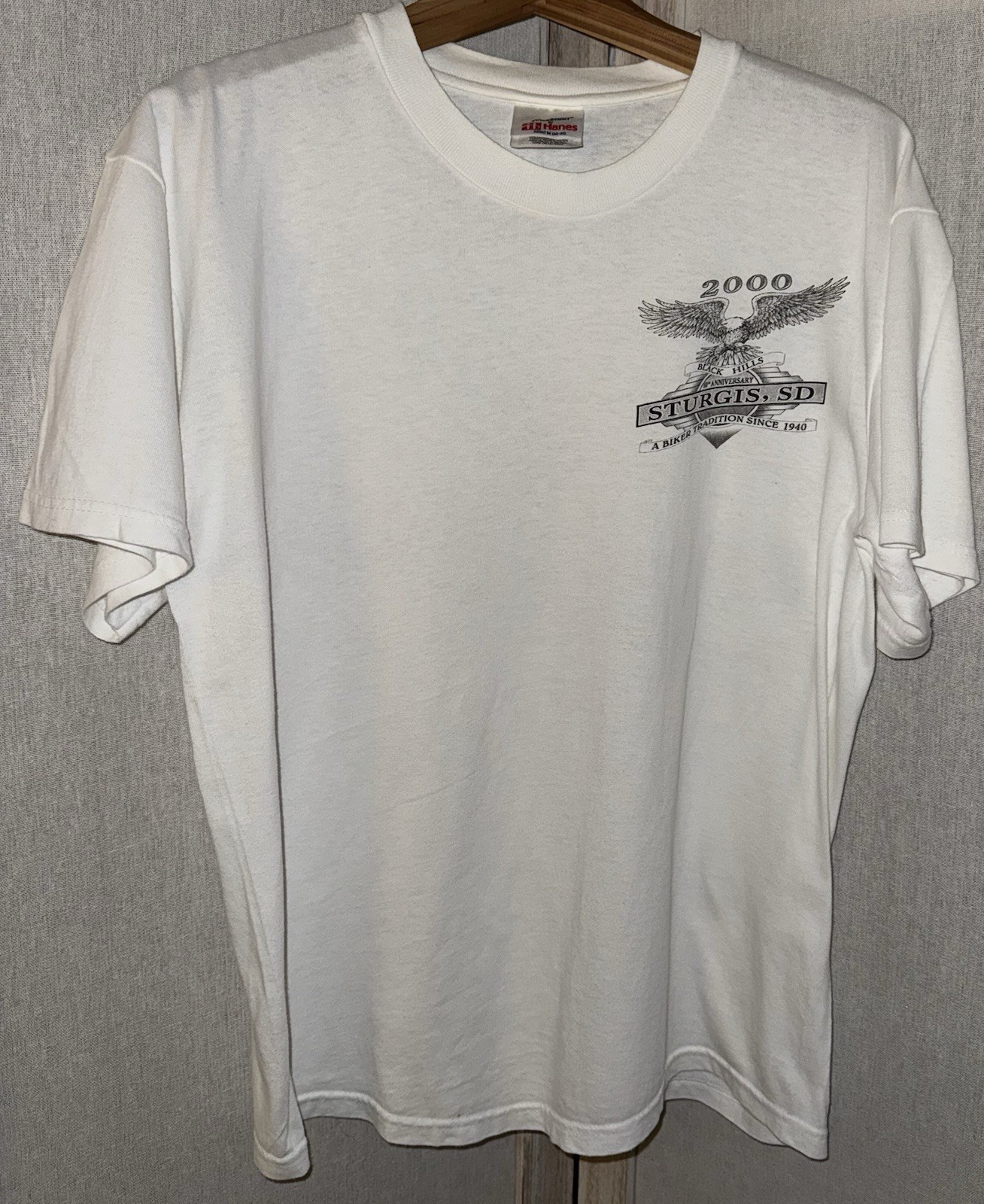 Y2K 2000 Medium Sturgis Black Hills Rally T-Shirt SD Eagle Biker Harley VGC gallery