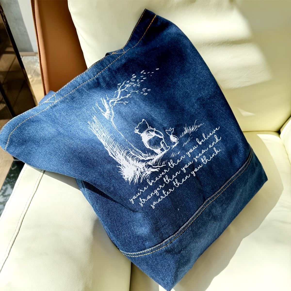 Denim Tote Bag, Denim Handbags for Women, Casual Hobo Tote Shoulder Bags, Ret... gallery