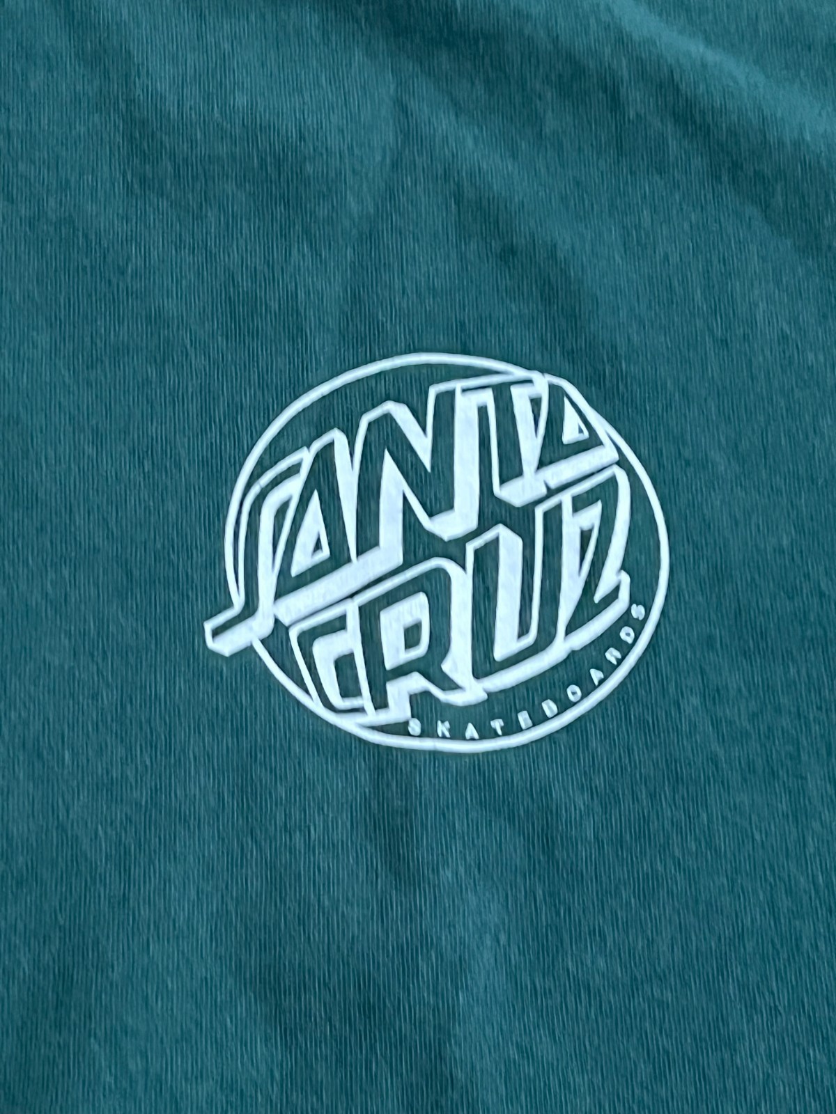 Santa Cruz Skateboards Original Logo T-Shirt Green 100% Cotton Men's Size Large gallery