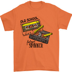 Retro 80s Music Cassette Old School Spinner Mens T-Shirt 100% Cotton