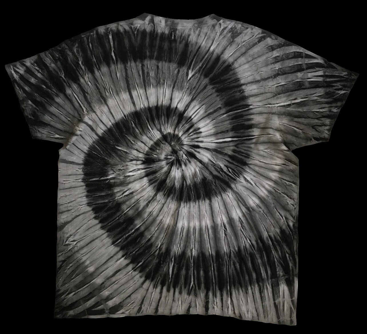 *New* 2XL - Sm Handmade Tie Dye, Graphite Smoke Spiral, Crew or V-Neck gallery