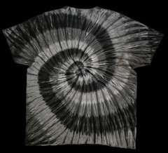 *New* 2XL – Sm Handmade Tie Dye, Graphite Smoke Spiral, Crew or V-Neck
