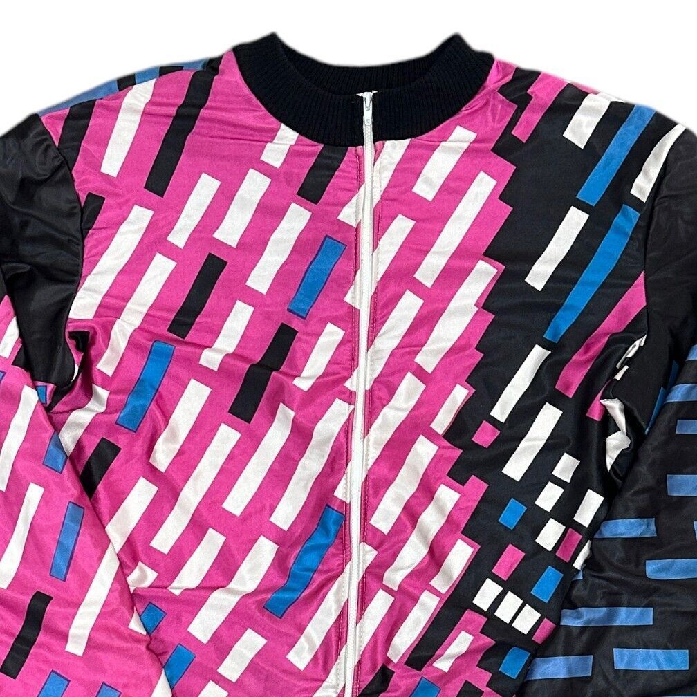 Vintage Cycling Jersey Top Full Zip Thick Warm Retro 90s Multicoloured Mens 3XL gallery