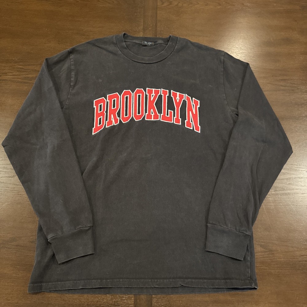 Brandy Melville John Galt Brooklyn Oversized Tee Large – Black & Red Sewn On