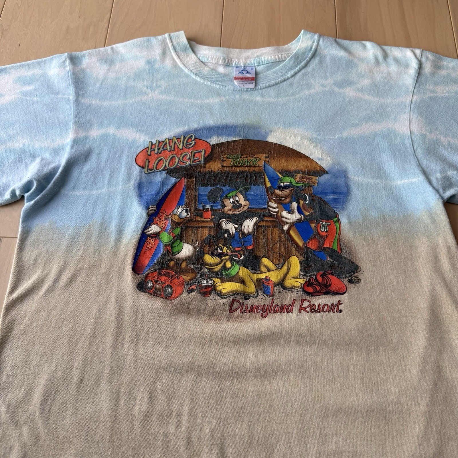 Vintage Disney Surf Shack Shirt Large Multicolor 90s Hang Loose Disneyland gallery