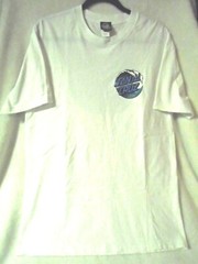 SANTA CRUZ Wave Classic Short Sleeve White/w Blue Logo T Shirt Sz L