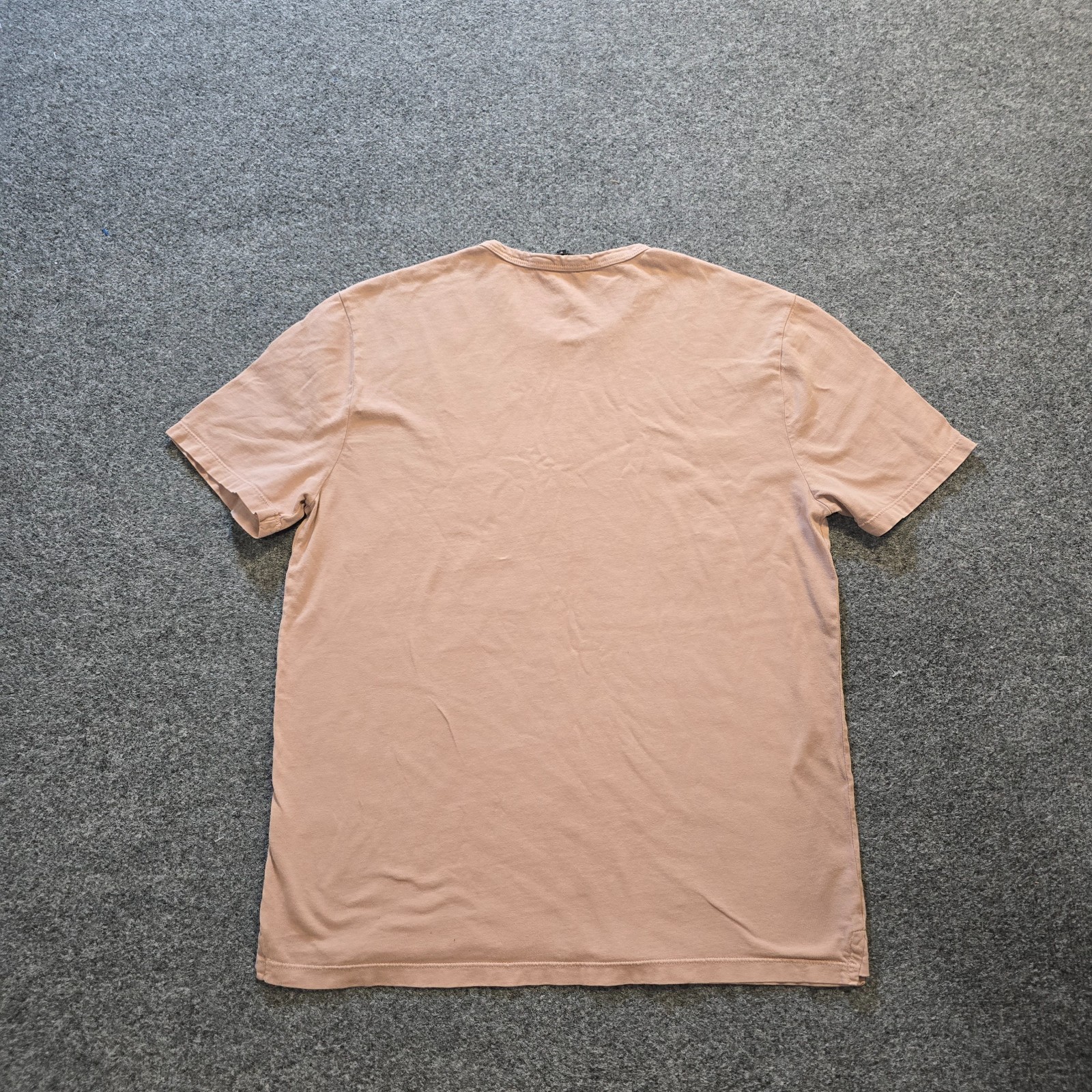 Vince Shirt Men Size Medium Tan Pink Short Sleeve Crew Neck Heavy Capsule Casual gallery