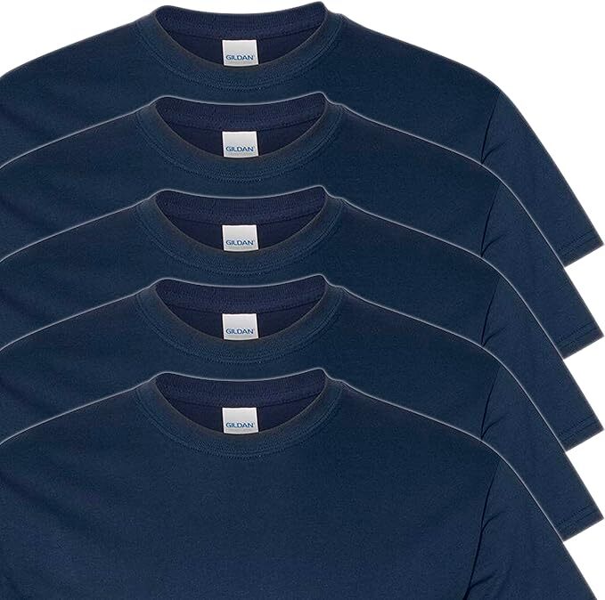 Gildan (5-pack) Navy Bulk Solid Ultra Cotton Short Sleeve Blank Tee T-Shirt S-XL gallery