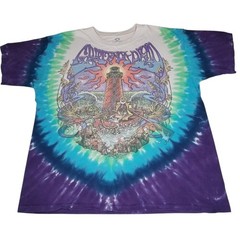 Liquid Blue GRATEFUL DEAD Light House Fisherman Tie Dye Band T Shirt Y2K Large