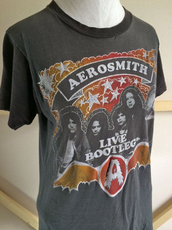 Remake reprint Aerosmith band 1978 black short sleeve T shirt gift tee NH14528 gallery