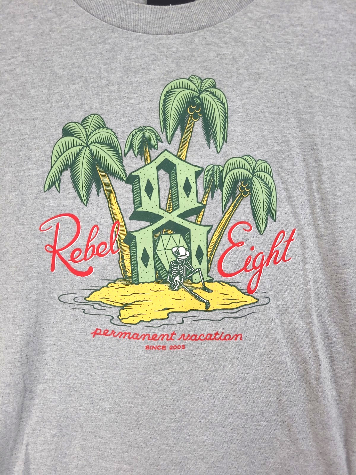 REBEL EIGHT 8 Graphic Art T Shirt Gray Men's Large gallery