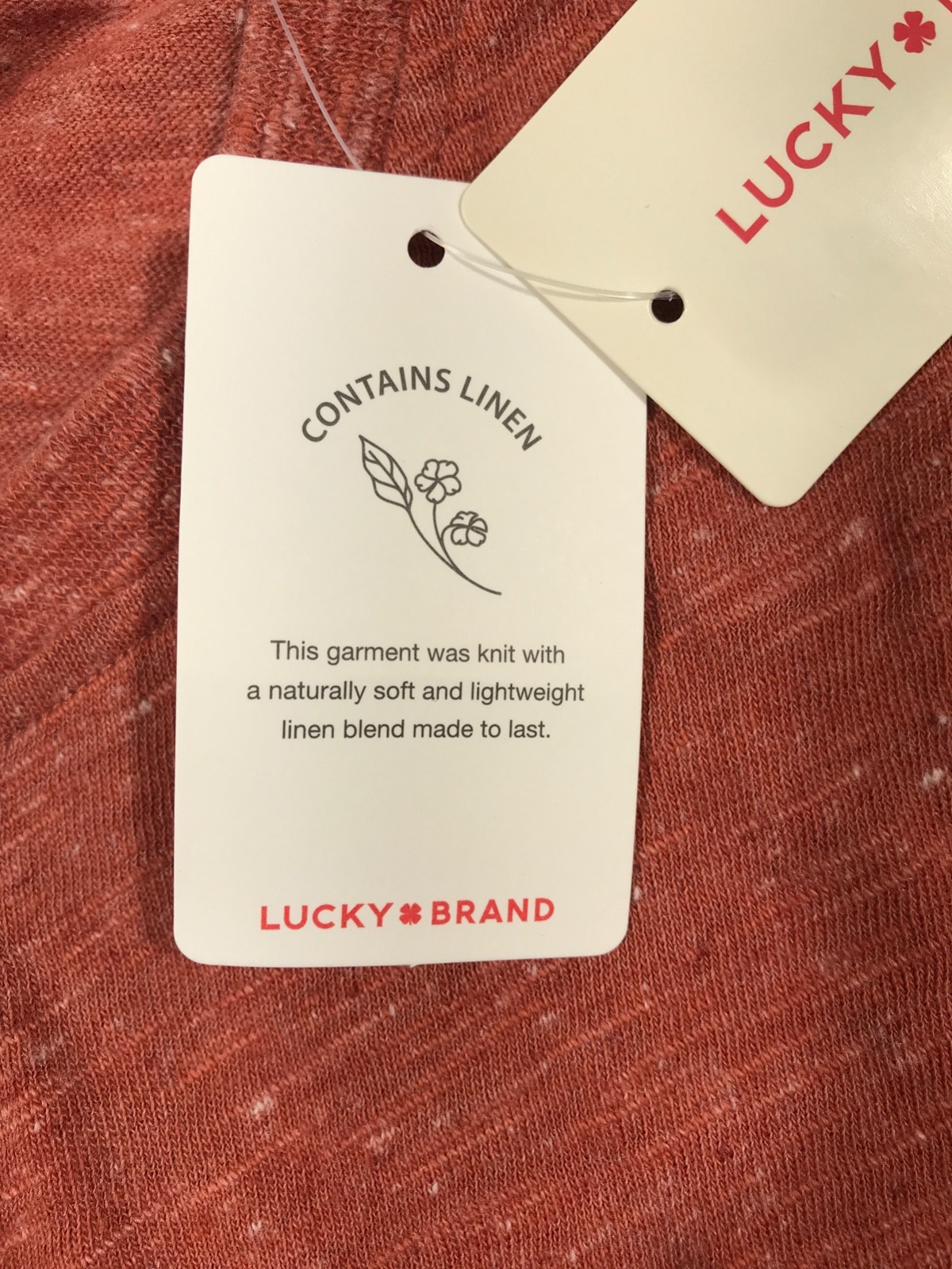 New Lucky Brand Henley Shirt Mens M Red Short Sleeve Cotton Linen Lightweight gallery