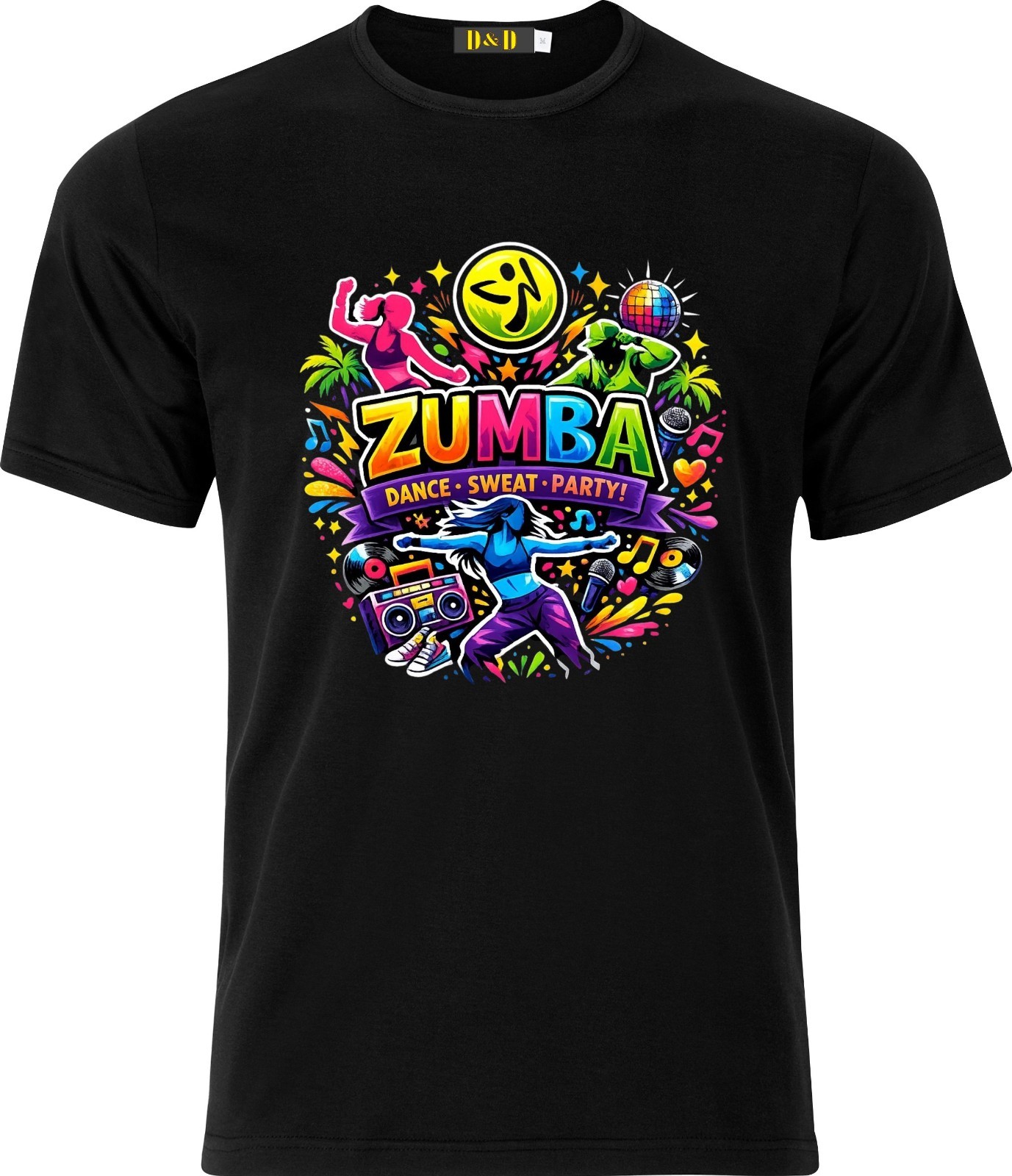 Zumba Multicoloured Dance, Sweat, Party D.T.F Funny Short Sleeved T shirt gallery