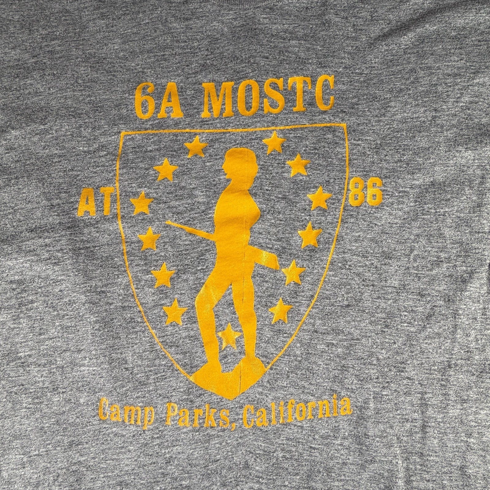 Vintage 80s 6A MOSTC California Military Graphic T-Shirt USA Stedman Gray XL gallery