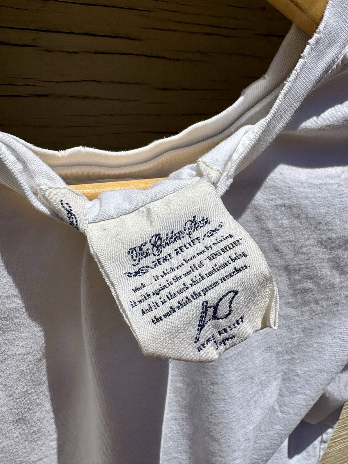 Reno Relief Tyler Skull T-Shirt Off White/Indigo Embroidery Size S Made in Japan gallery