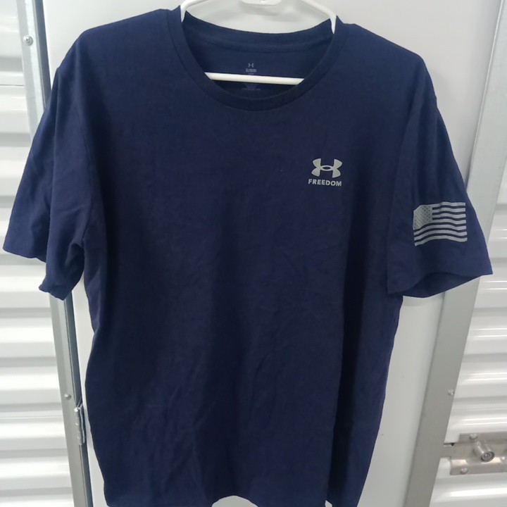 Under Armour Freedom American USA Flag Blue Short Sleeve Men XL T-Shirt A131