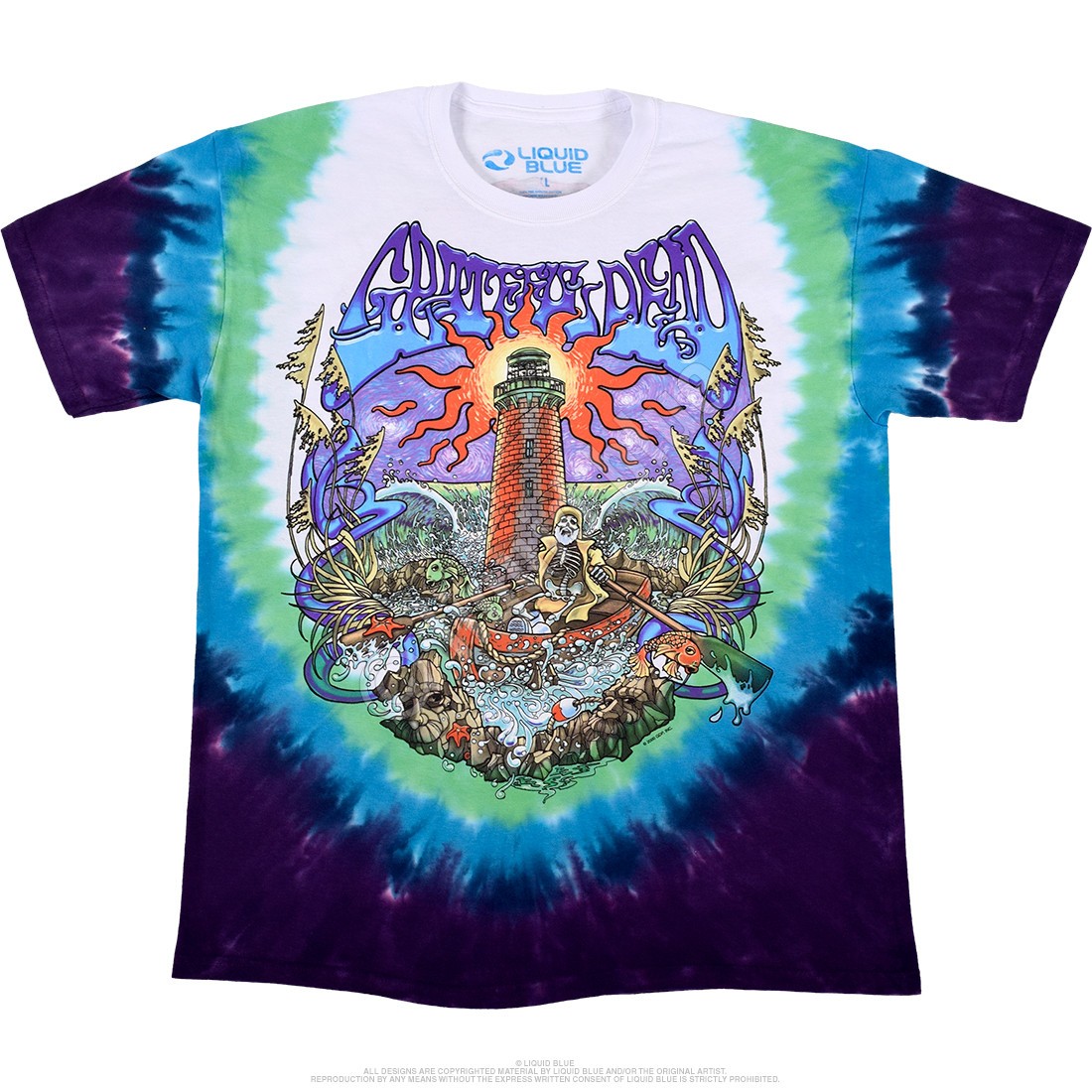 Grateful Dead Watch Tower Tie-Dye T-Shirt Liquid Blue gallery