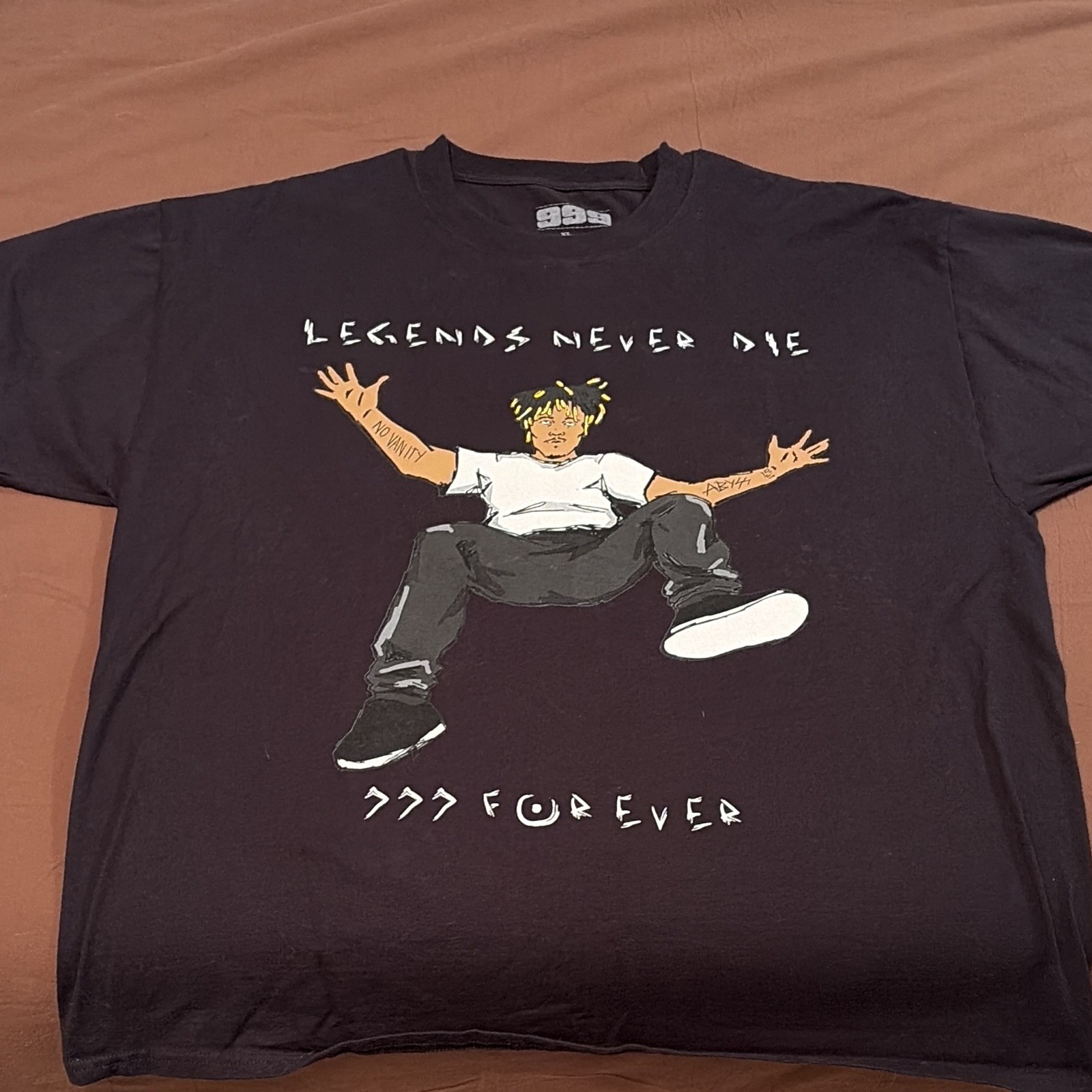 999 Legends Never Die 999 Forever Graphic Black Crew Neck T-Shirt Men's XL gallery