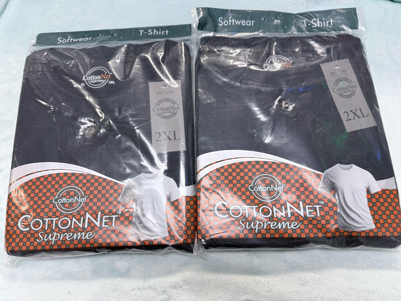 CottonNet Supreme T-Shirt Round Neck Short Sleeve Size 2XL Shirt Black 2 pack gallery