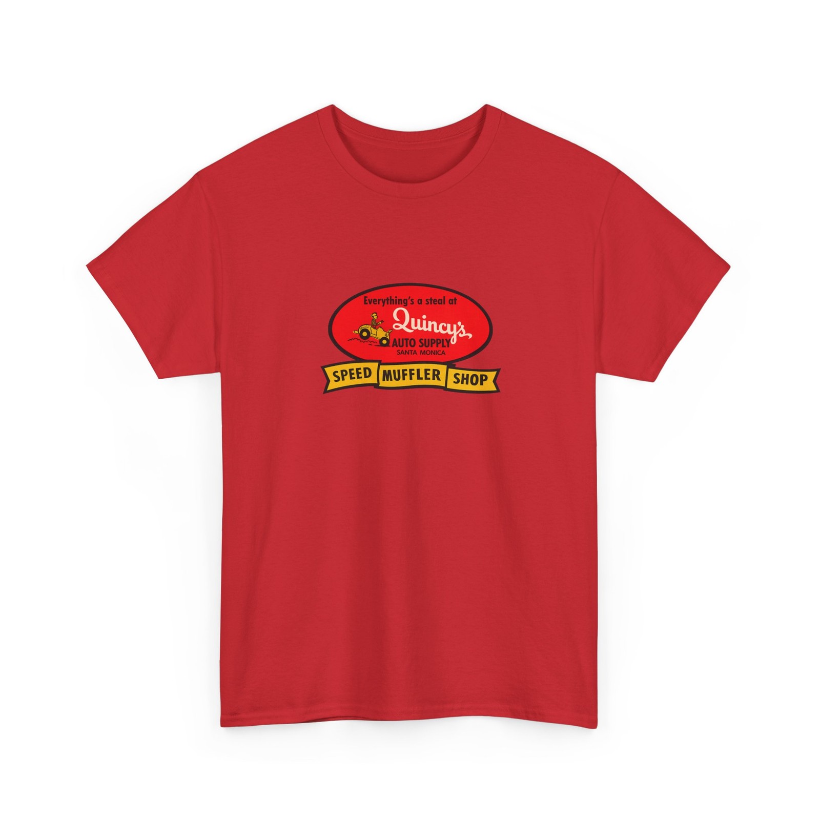 Quincy’s Speed Muffler Shop Tee | Vintage Auto Logo Santa Monica, CA T-Shirt