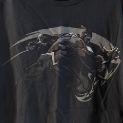 Men’s Marvel Black Panther Graphic Print T-Shirt Black Crew Neck Short Sleeve L