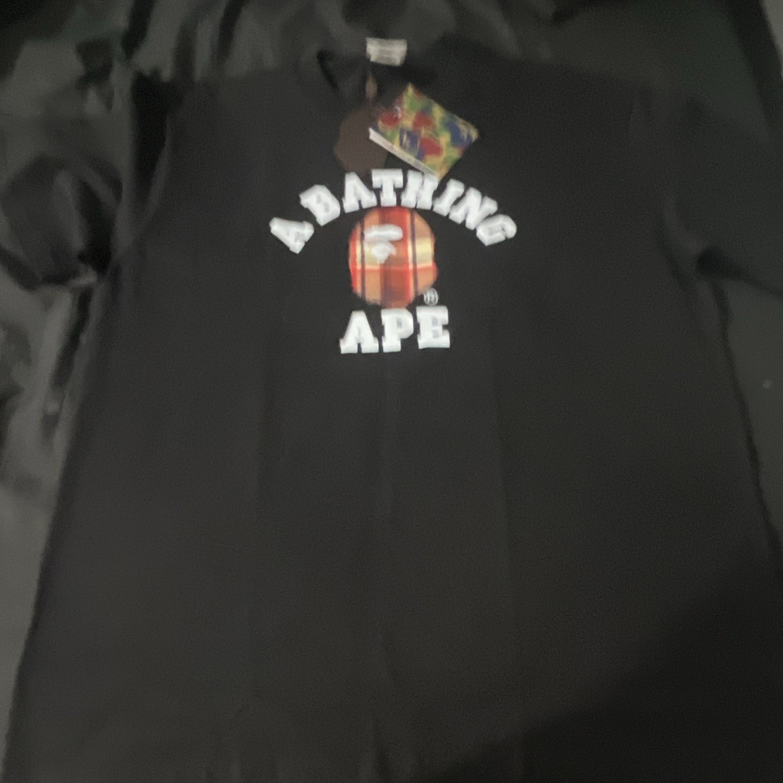 A Bathing Ape BAPE Men's XL Black Ape Head Logo Graphic Crew Neck Tee gallery